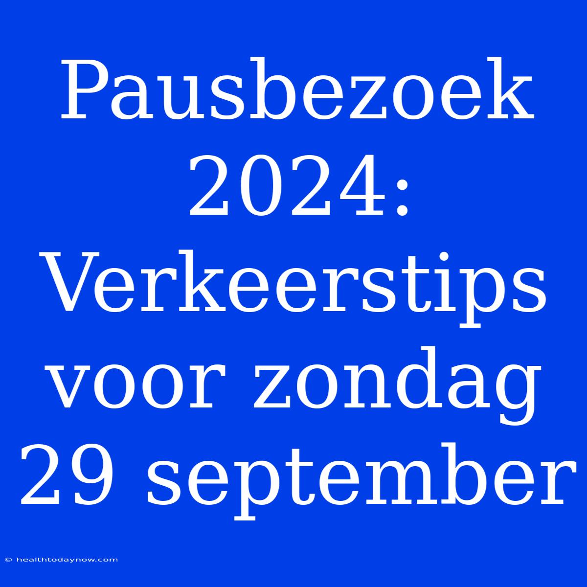 Pausbezoek 2024: Verkeerstips Voor Zondag 29 September