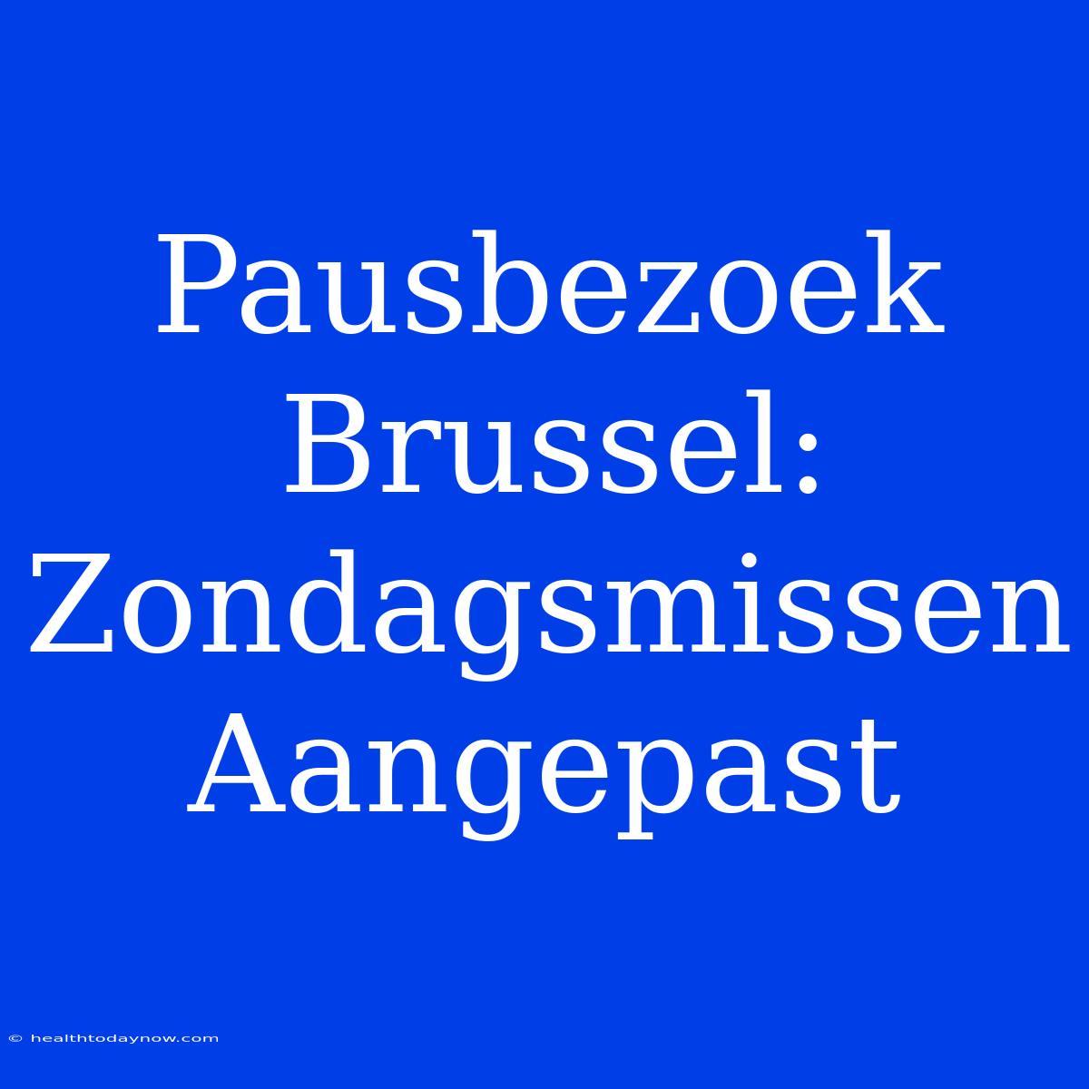 Pausbezoek Brussel: Zondagsmissen Aangepast