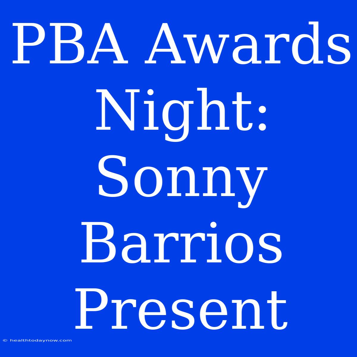 PBA Awards Night: Sonny Barrios Present