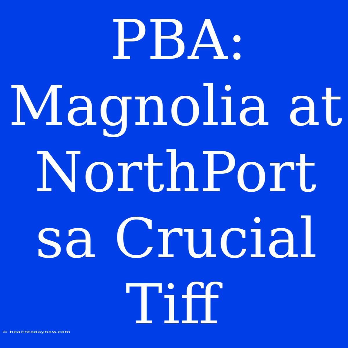 PBA: Magnolia At NorthPort Sa Crucial Tiff 