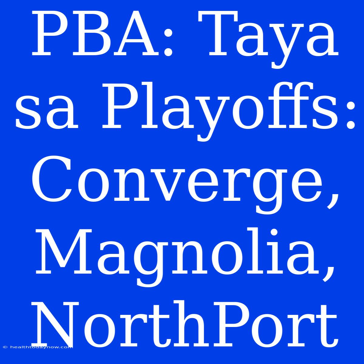 PBA: Taya Sa Playoffs: Converge, Magnolia, NorthPort