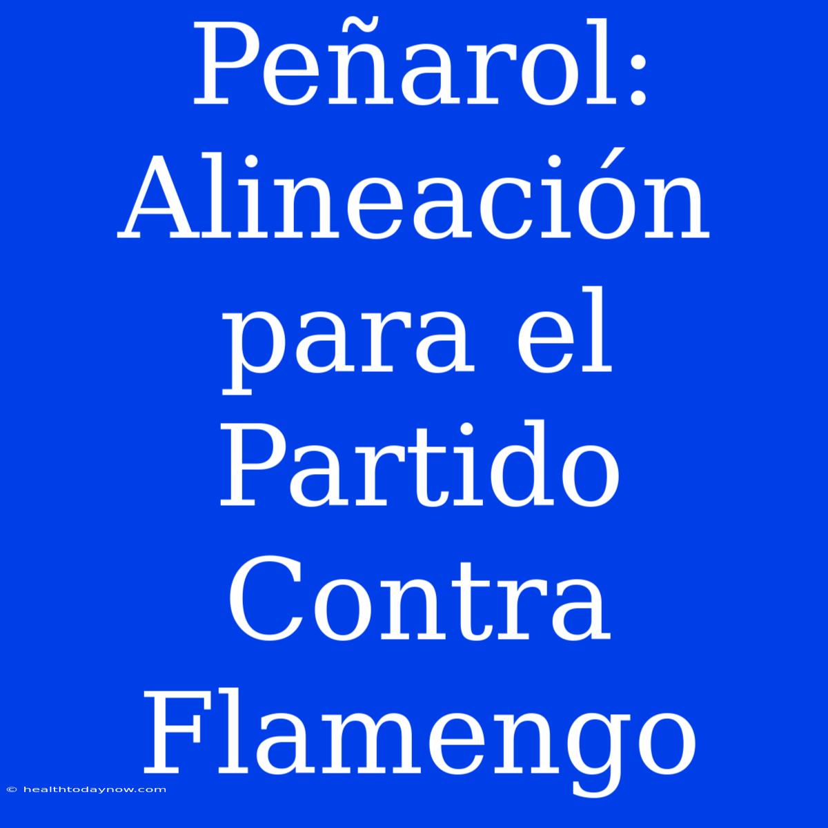 Peñarol: Alineación Para El Partido Contra Flamengo