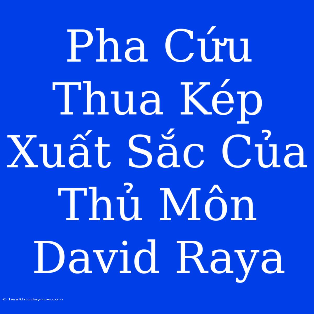 Pha Cứu Thua Kép Xuất Sắc Của Thủ Môn David Raya