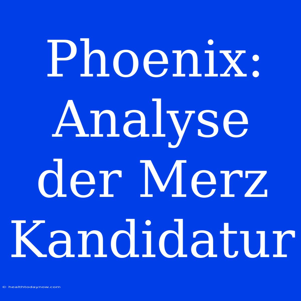 Phoenix: Analyse Der Merz Kandidatur