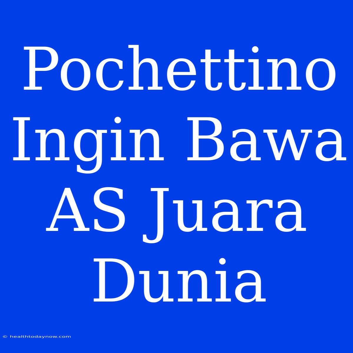 Pochettino Ingin Bawa AS Juara Dunia