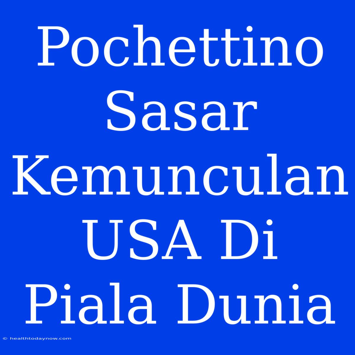 Pochettino Sasar Kemunculan USA Di Piala Dunia 