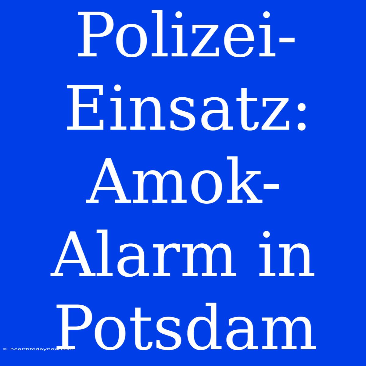 Polizei-Einsatz: Amok-Alarm In Potsdam