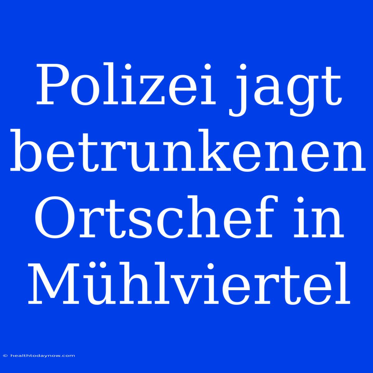 Polizei Jagt Betrunkenen Ortschef In Mühlviertel