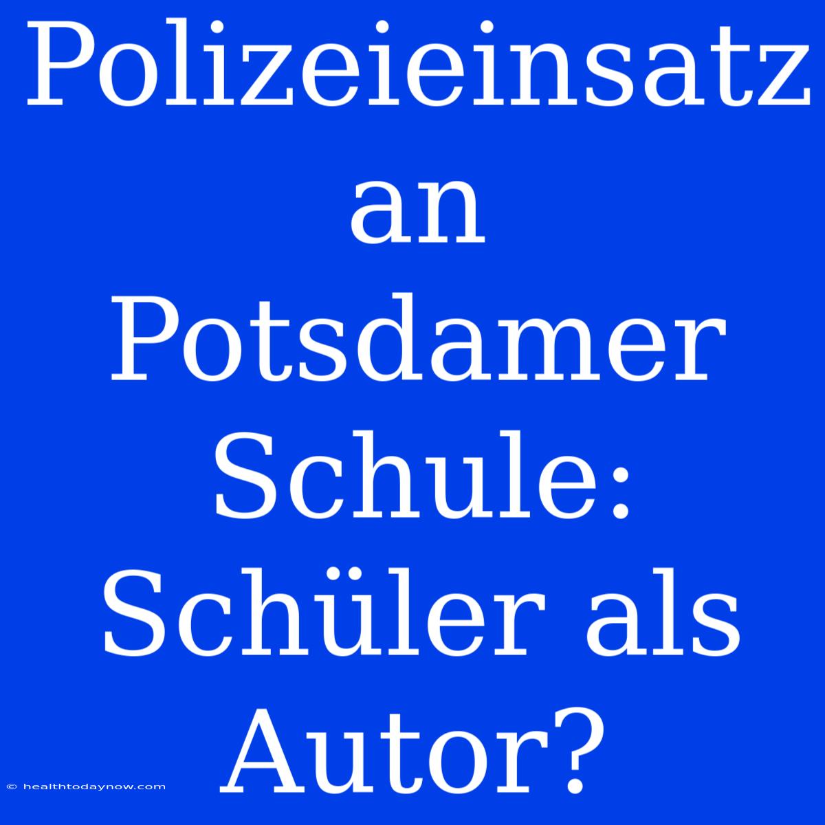 Polizeieinsatz An Potsdamer Schule: Schüler Als Autor?