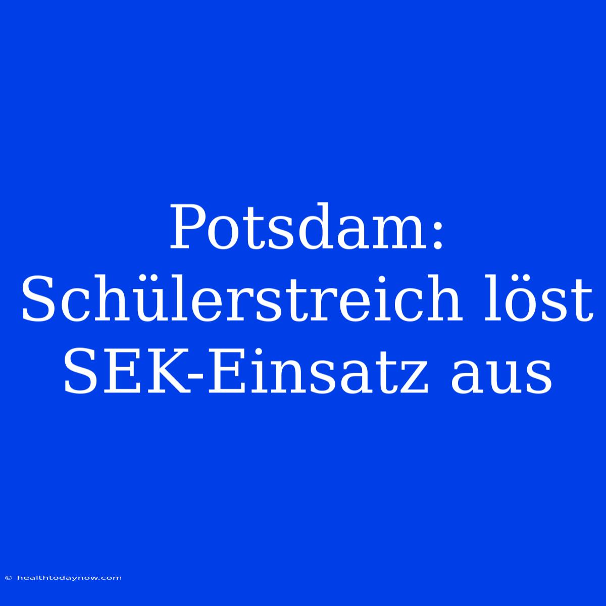 Potsdam: Schülerstreich Löst SEK-Einsatz Aus