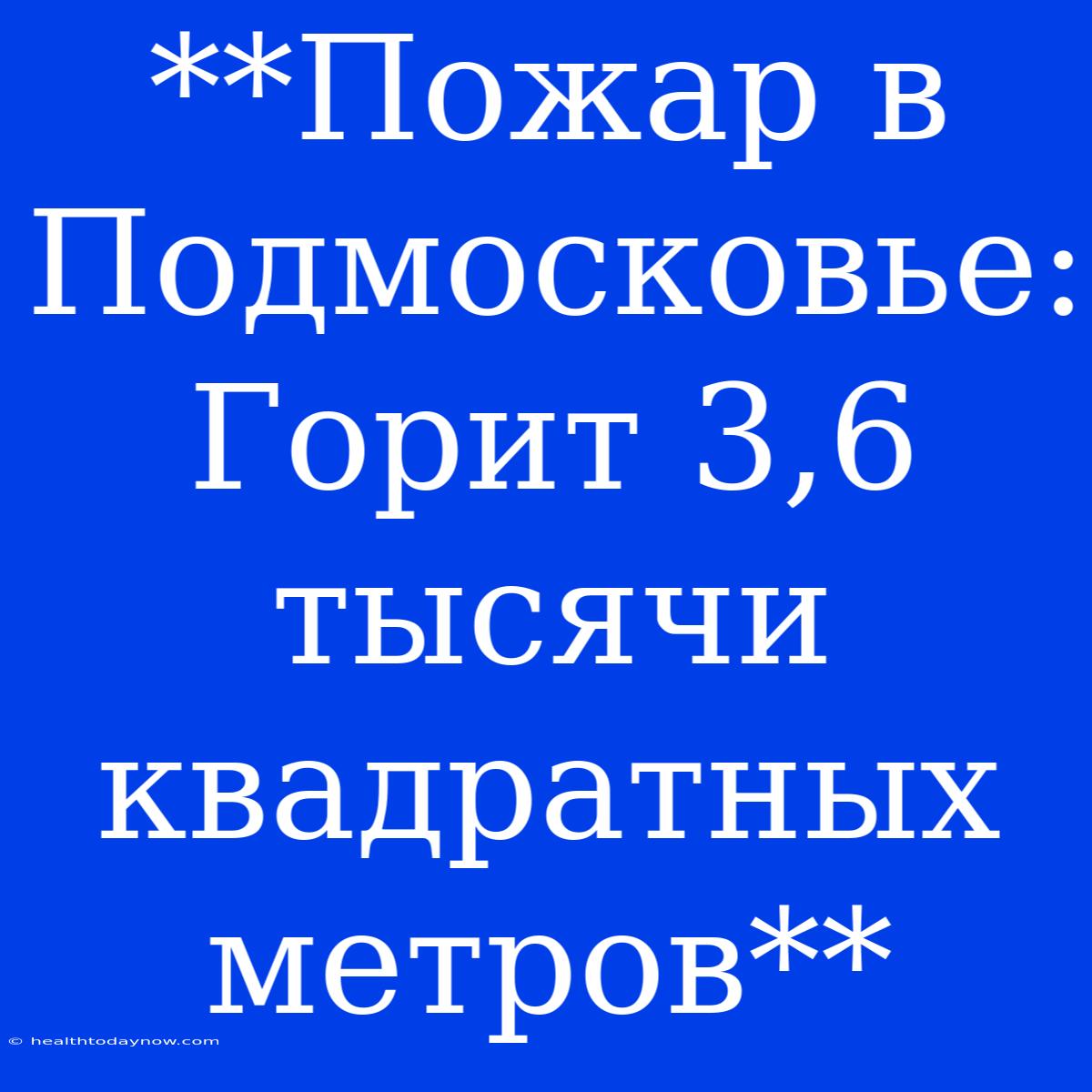 **Пожар В Подмосковье: Горит 3,6 Тысячи Квадратных Метров**