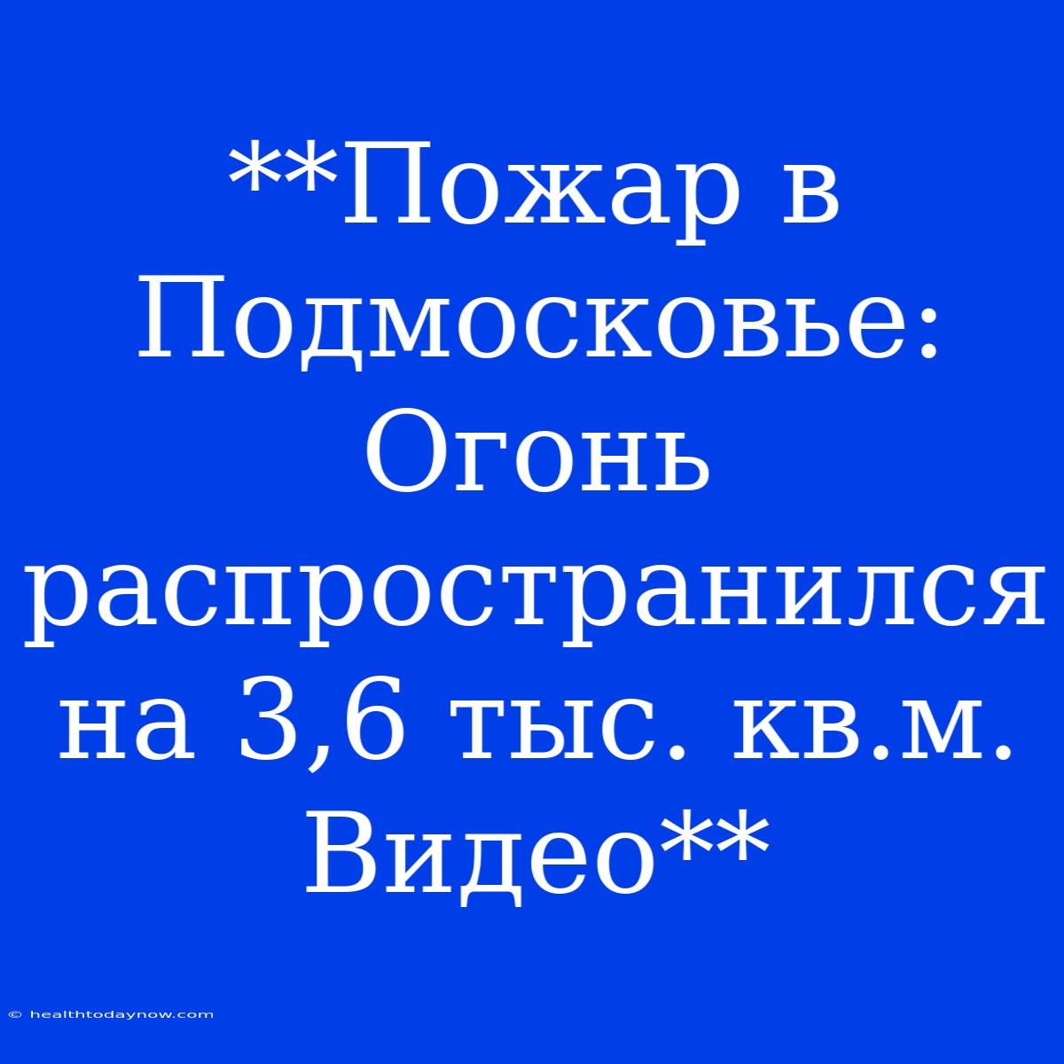 **Пожар В Подмосковье: Огонь Распространился На 3,6 Тыс. Кв.м. Видео**