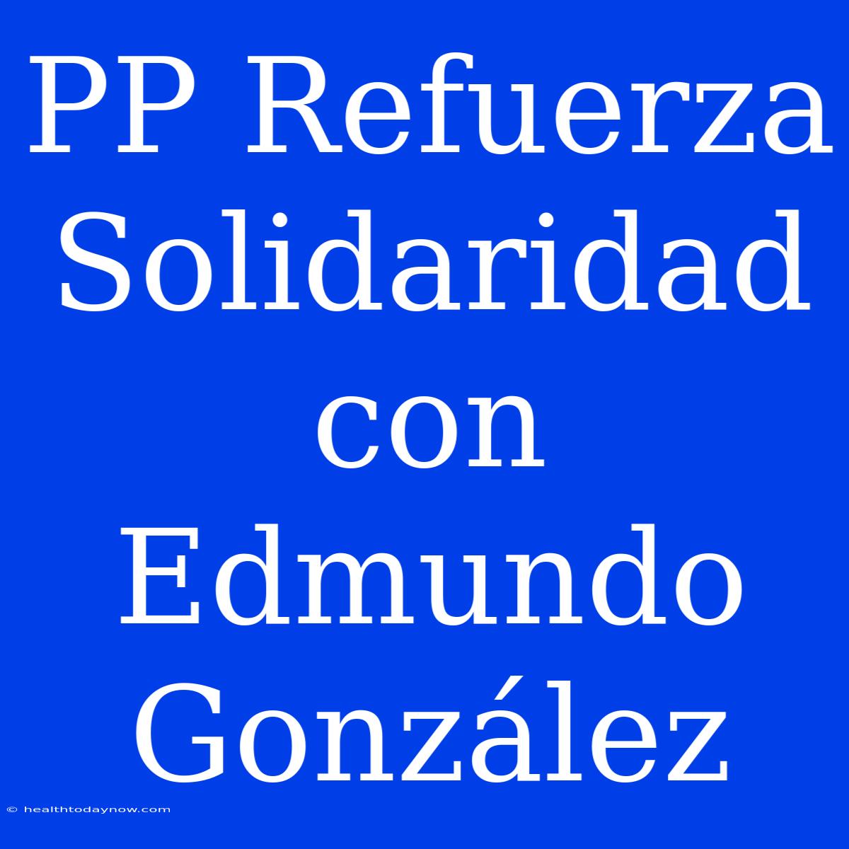 PP Refuerza Solidaridad Con Edmundo González