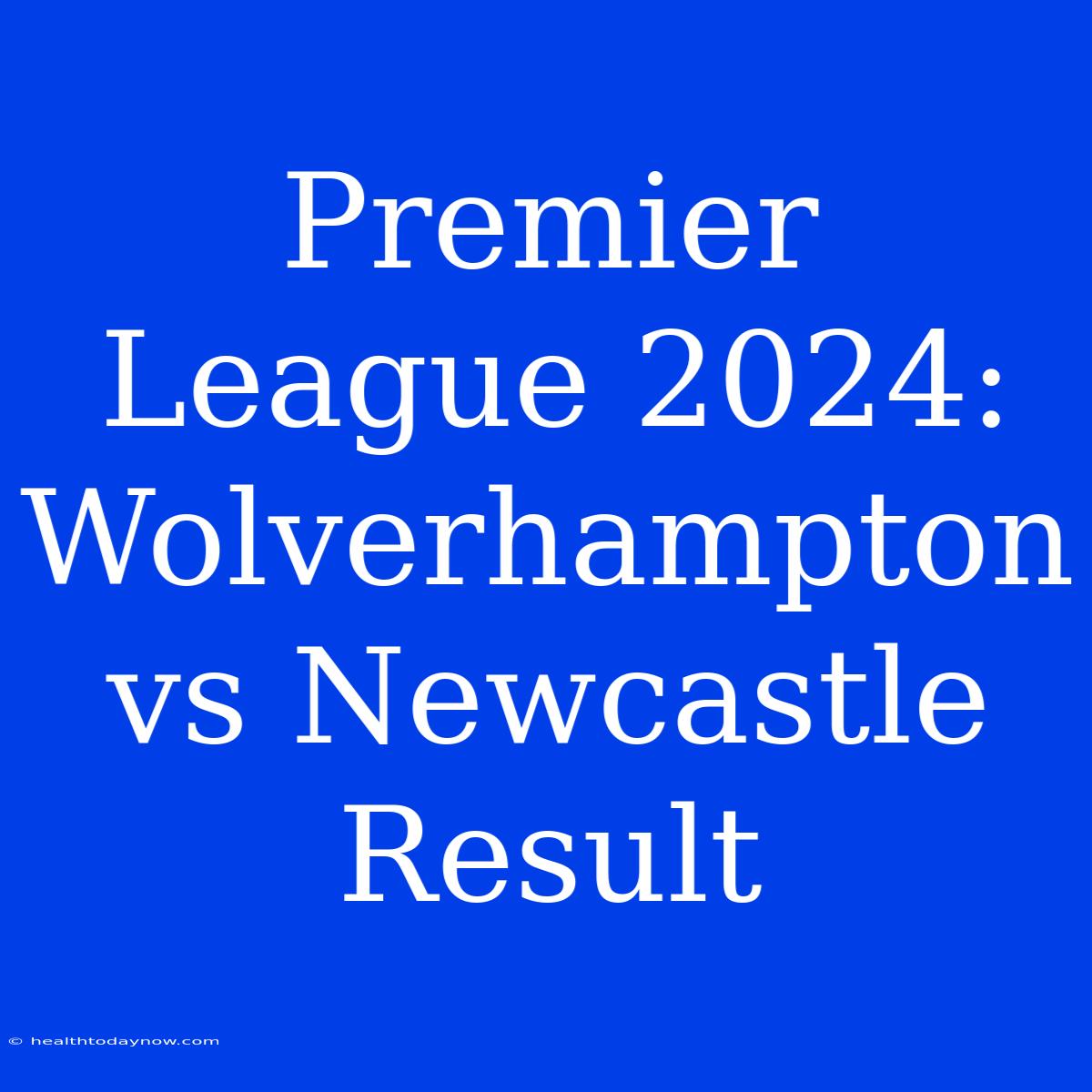 Premier League 2024: Wolverhampton Vs Newcastle Result