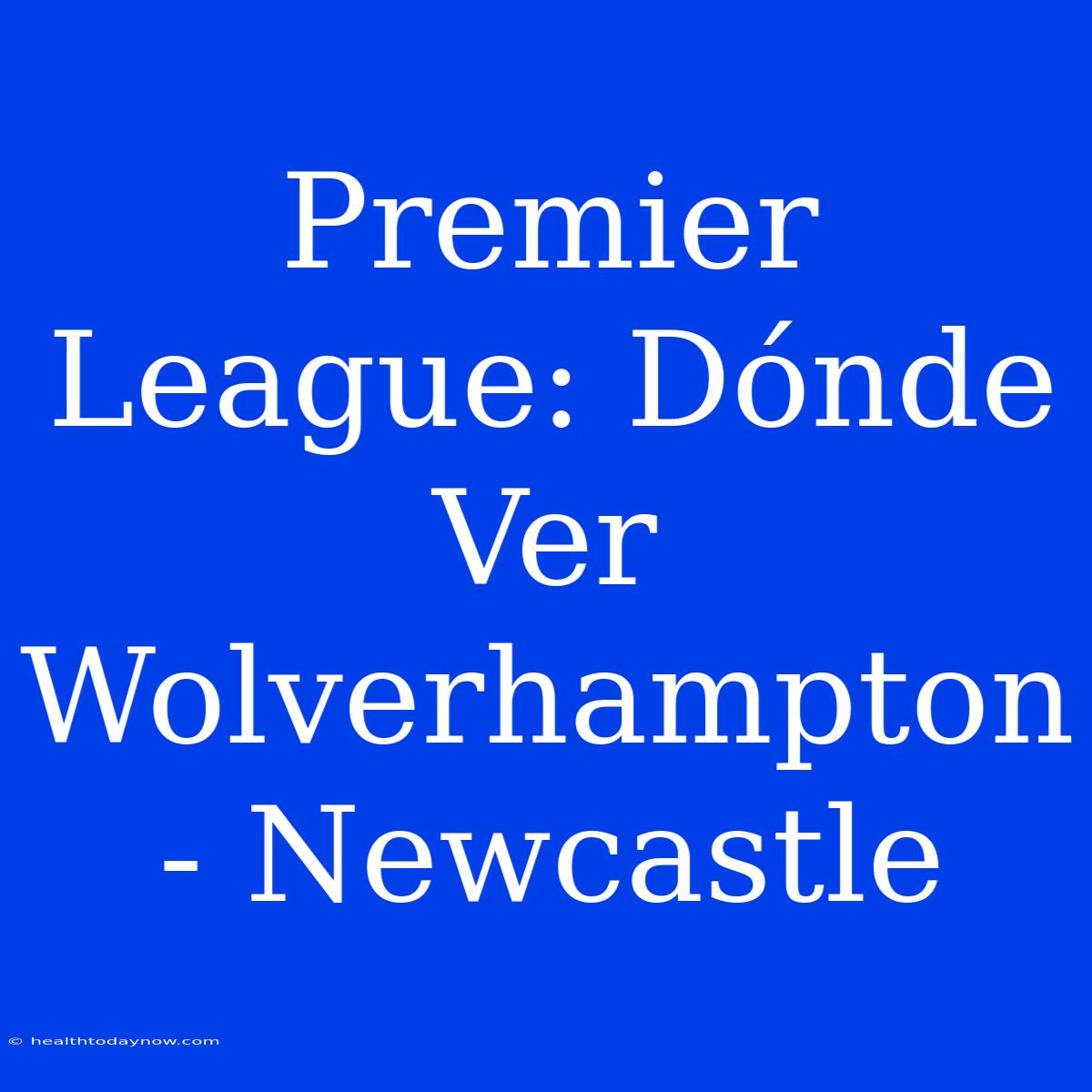 Premier League: Dónde Ver Wolverhampton - Newcastle