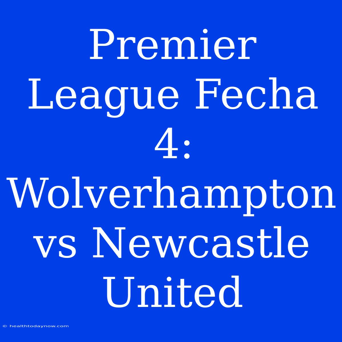 Premier League Fecha 4: Wolverhampton Vs Newcastle United