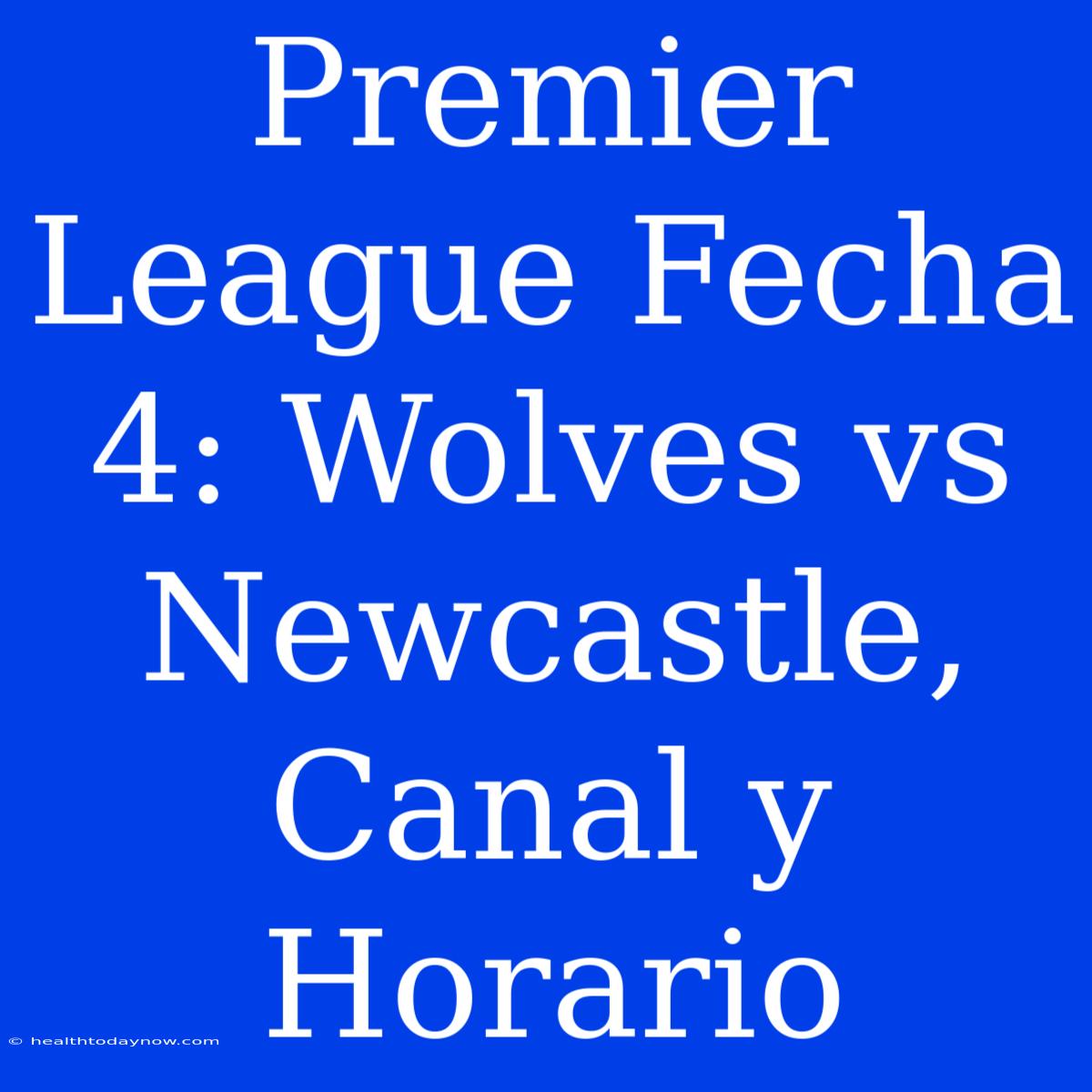 Premier League Fecha 4: Wolves Vs Newcastle, Canal Y Horario