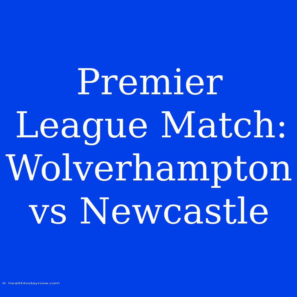 Premier League Match: Wolverhampton Vs Newcastle