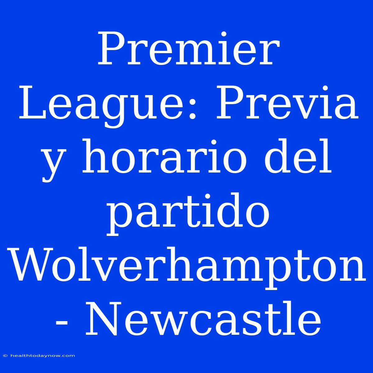 Premier League: Previa Y Horario Del Partido Wolverhampton - Newcastle