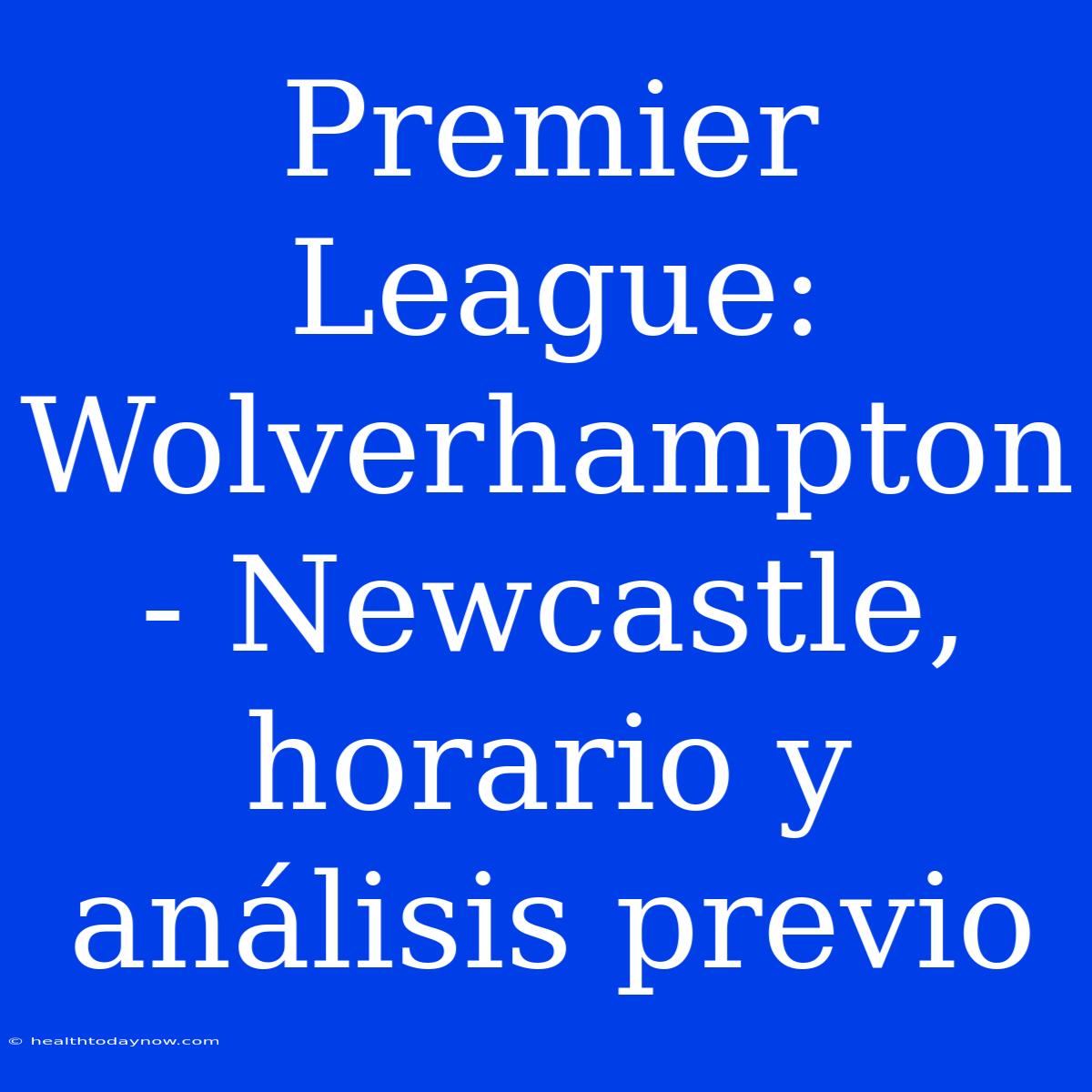 Premier League: Wolverhampton - Newcastle, Horario Y Análisis Previo