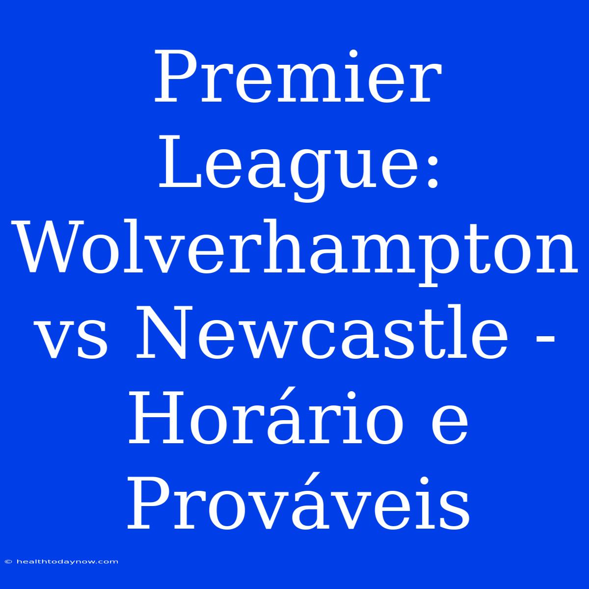 Premier League: Wolverhampton Vs Newcastle - Horário E Prováveis