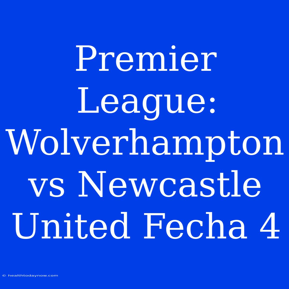 Premier League: Wolverhampton Vs Newcastle United Fecha 4