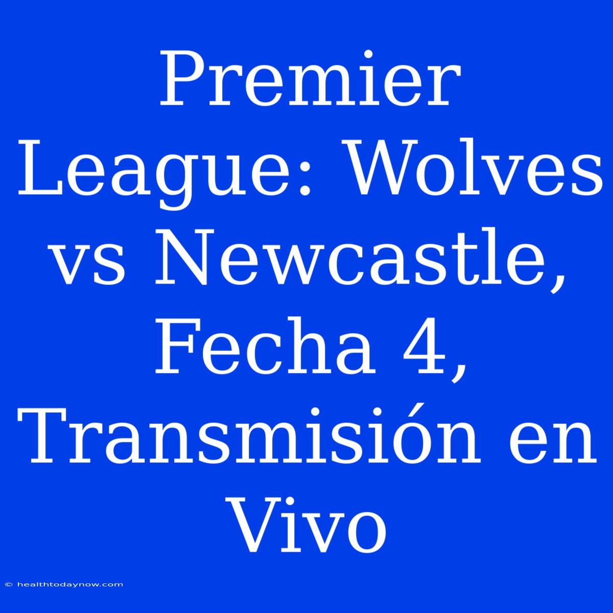 Premier League: Wolves Vs Newcastle, Fecha 4, Transmisión En Vivo