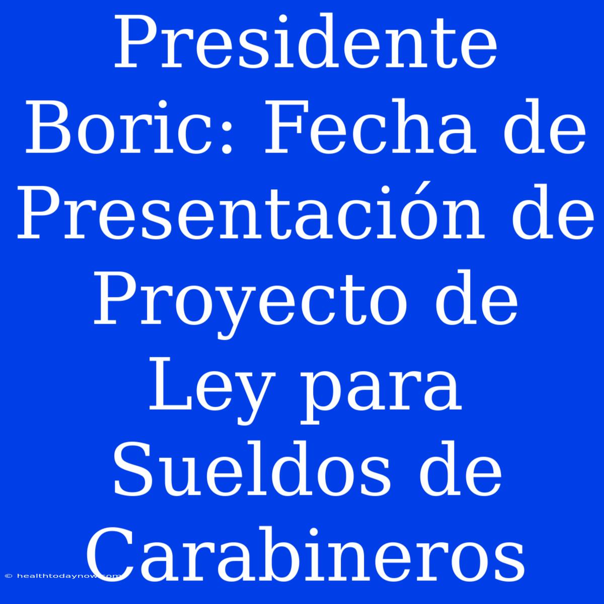 Presidente Boric: Fecha De Presentación De Proyecto De Ley Para Sueldos De Carabineros