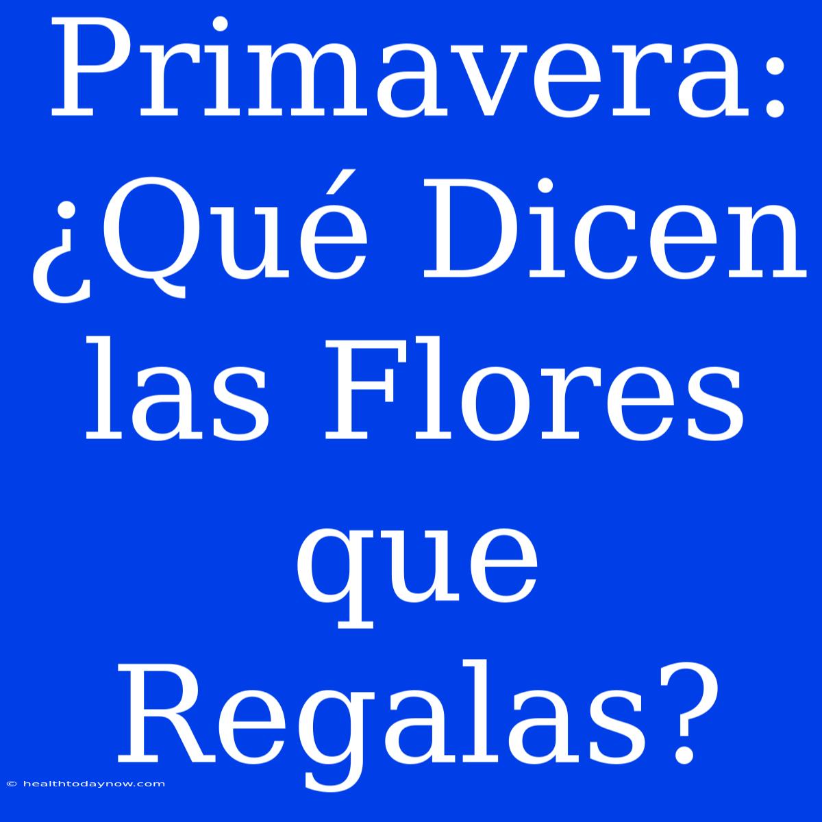 Primavera: ¿Qué Dicen Las Flores Que Regalas?