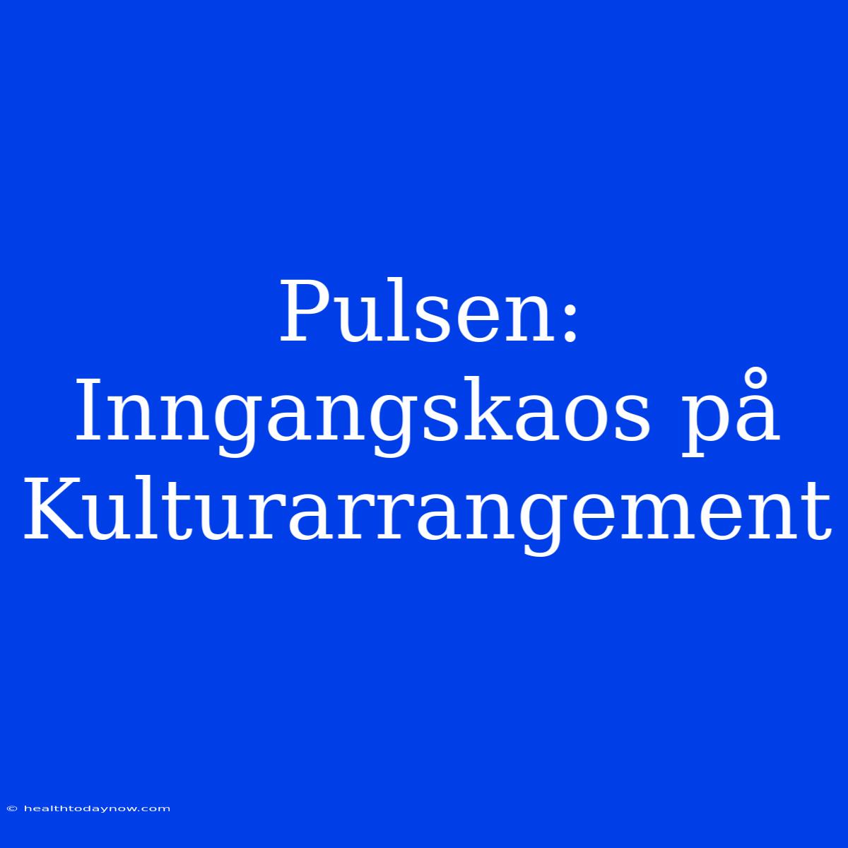 Pulsen: Inngangskaos På Kulturarrangement