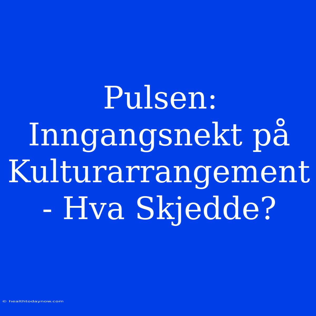 Pulsen: Inngangsnekt På Kulturarrangement - Hva Skjedde? 