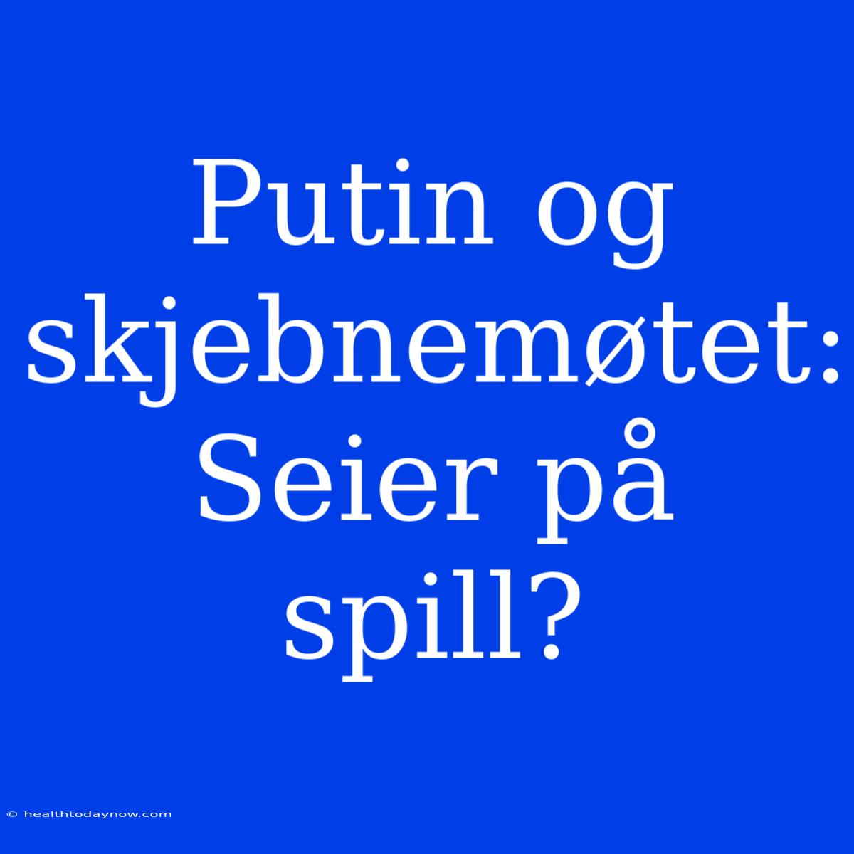 Putin Og Skjebnemøtet: Seier På Spill?