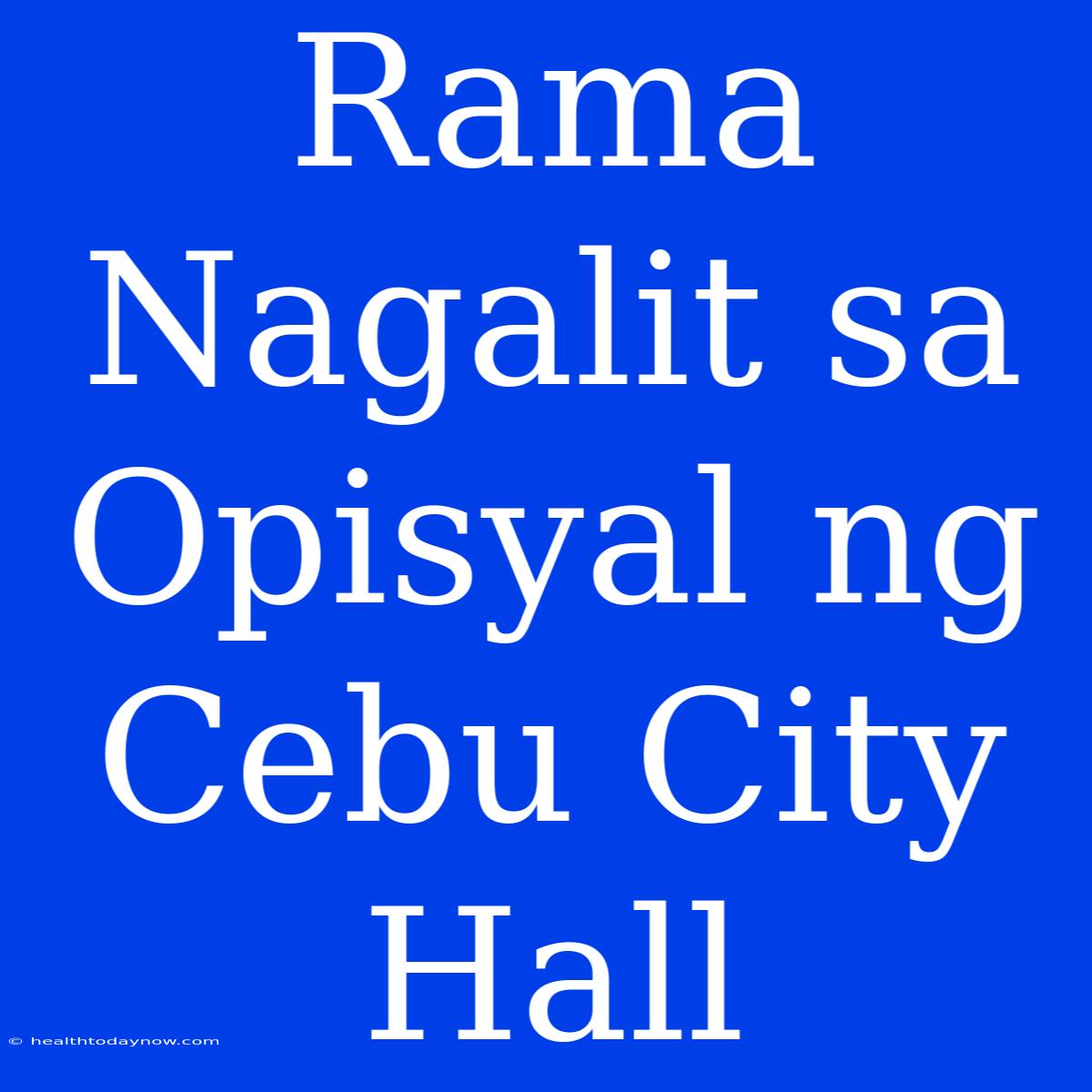 Rama Nagalit Sa Opisyal Ng Cebu City Hall