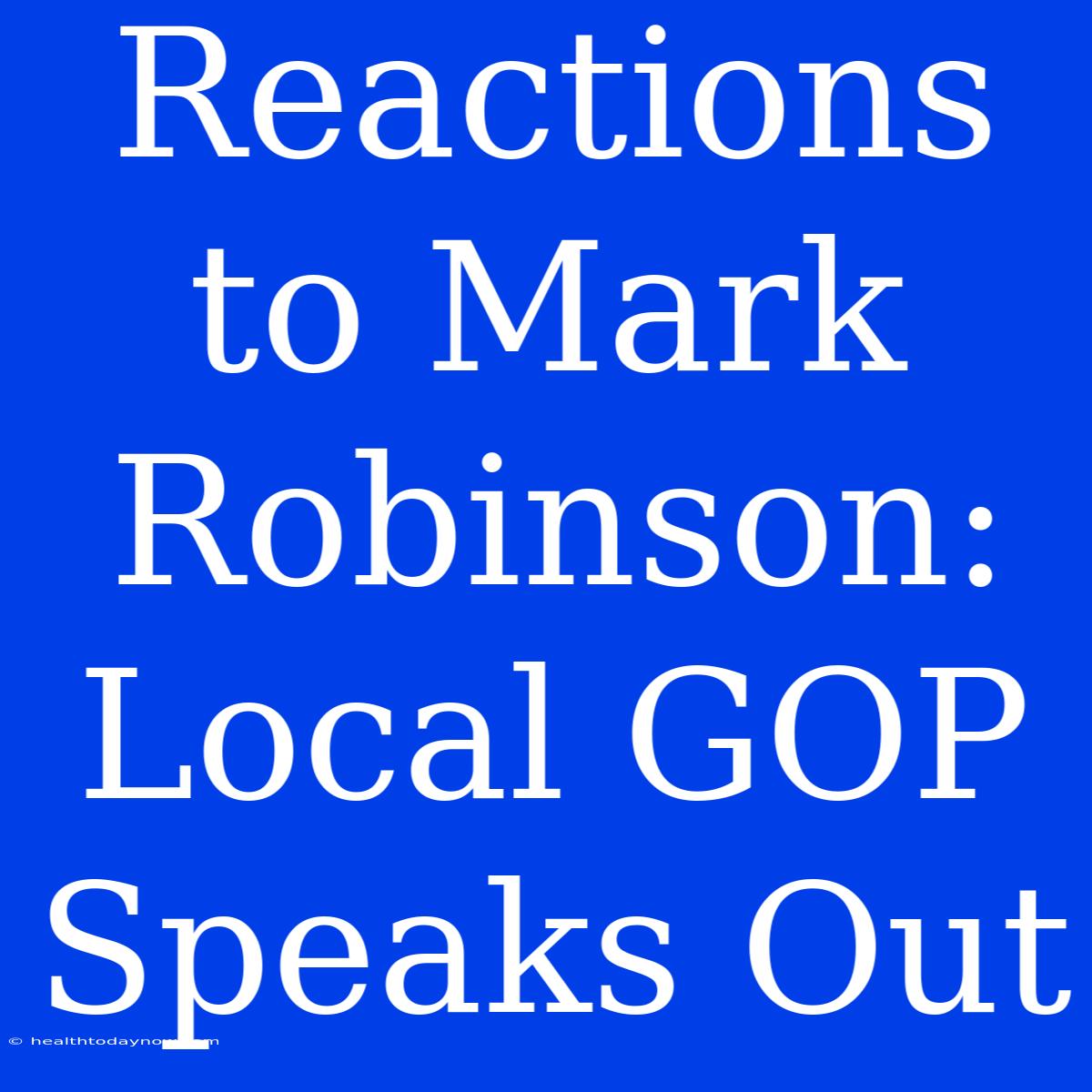 Reactions To Mark Robinson: Local GOP Speaks Out