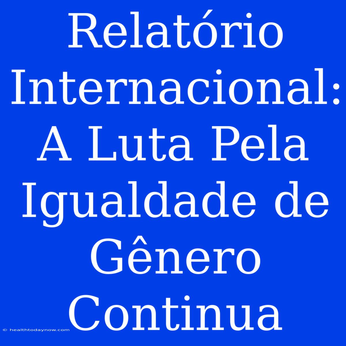 Relatório Internacional: A Luta Pela Igualdade De Gênero Continua 