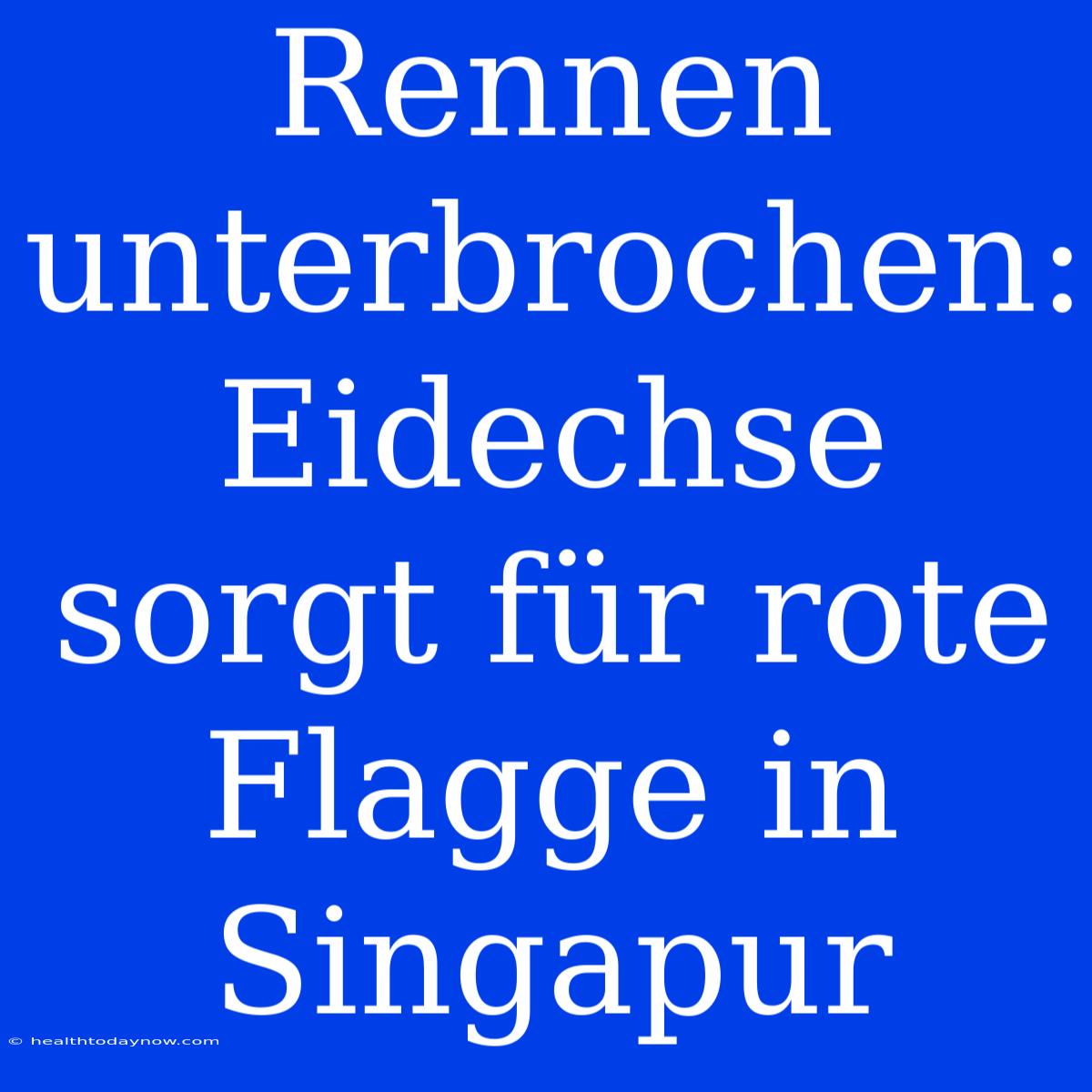 Rennen Unterbrochen: Eidechse Sorgt Für Rote Flagge In Singapur