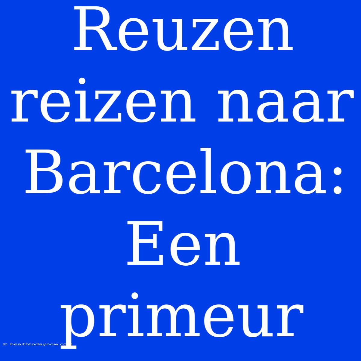 Reuzen Reizen Naar Barcelona: Een Primeur