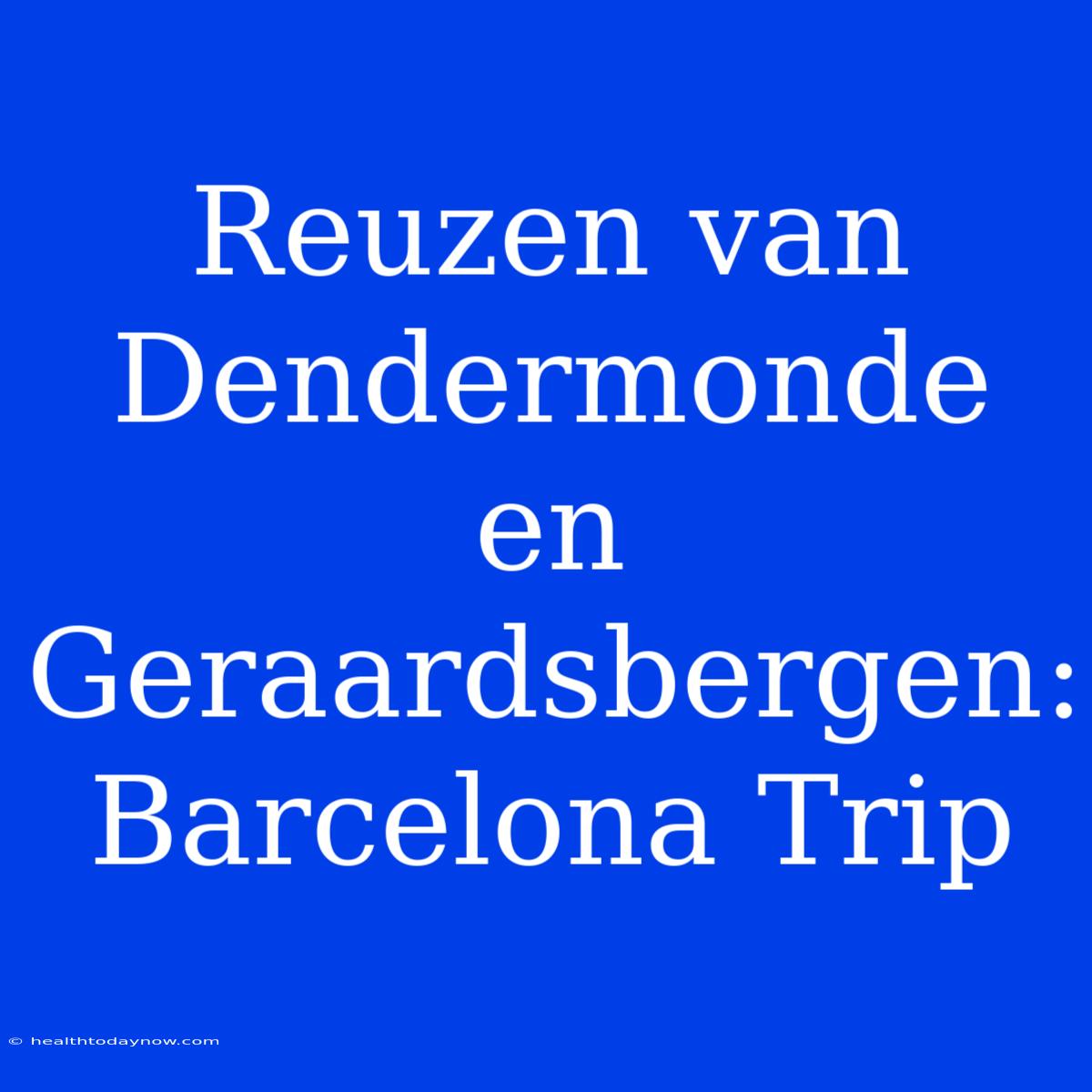 Reuzen Van Dendermonde En Geraardsbergen: Barcelona Trip