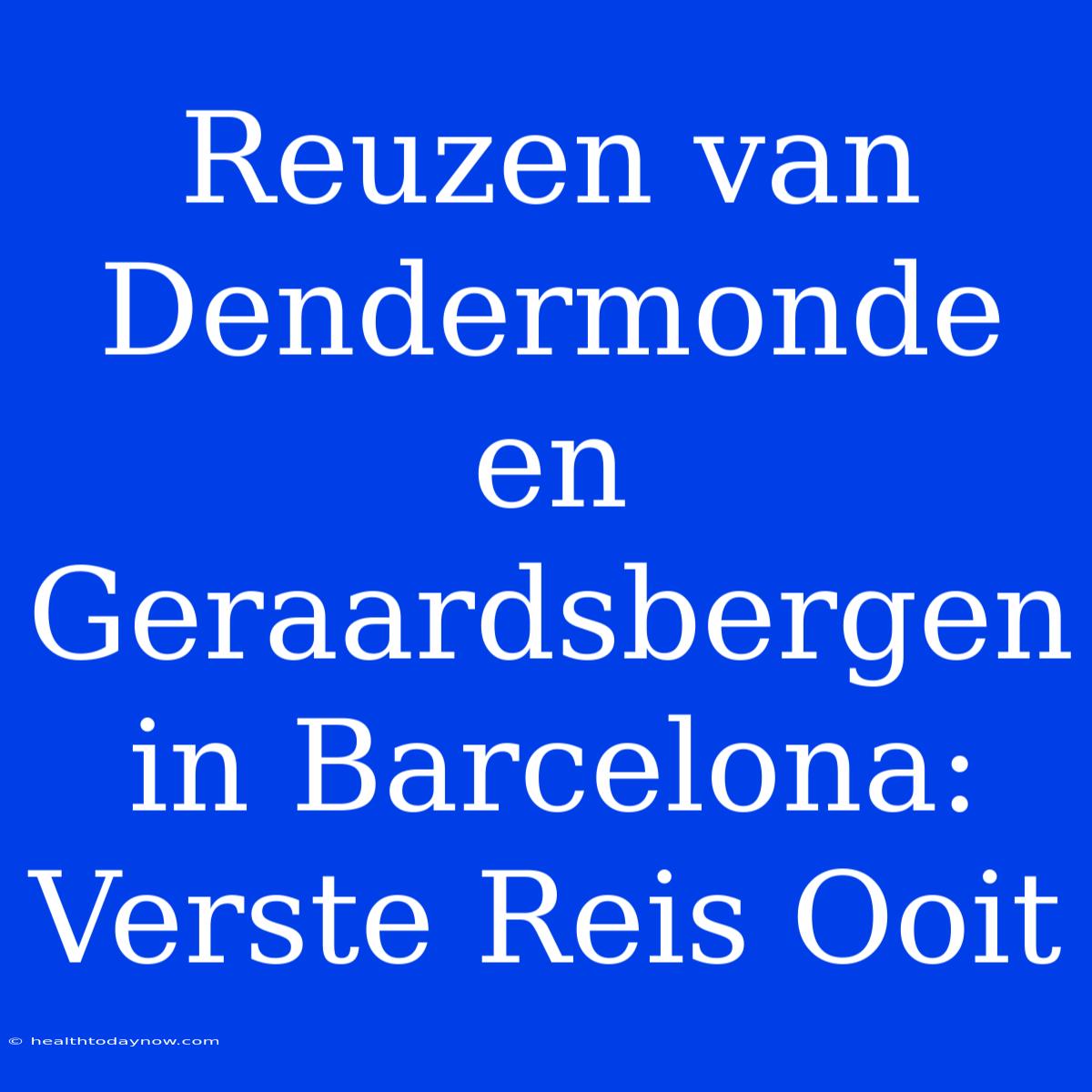 Reuzen Van Dendermonde En Geraardsbergen In Barcelona: Verste Reis Ooit 