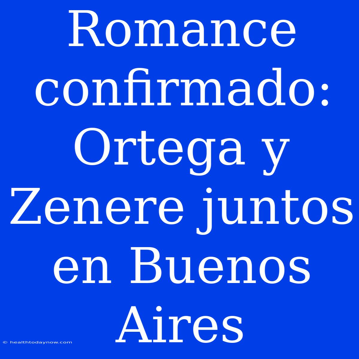 Romance Confirmado: Ortega Y Zenere Juntos En Buenos Aires