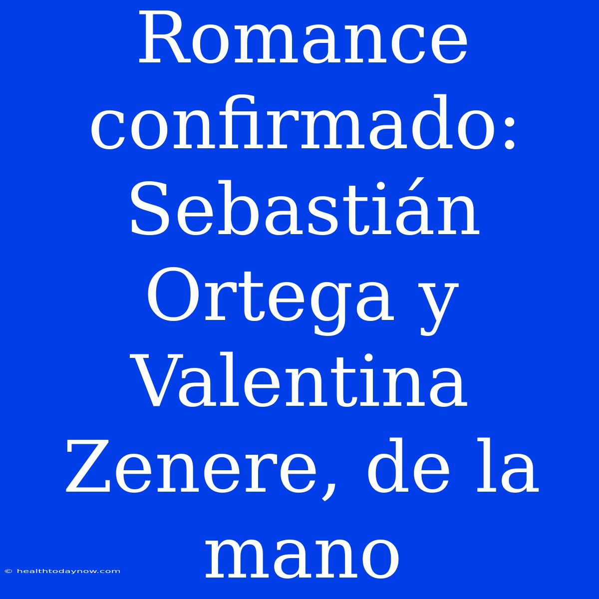 Romance Confirmado: Sebastián Ortega Y Valentina Zenere, De La Mano 