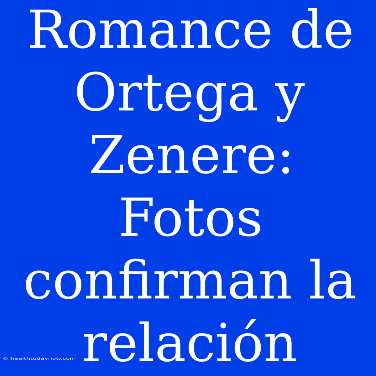 Romance De Ortega Y Zenere: Fotos Confirman La Relación