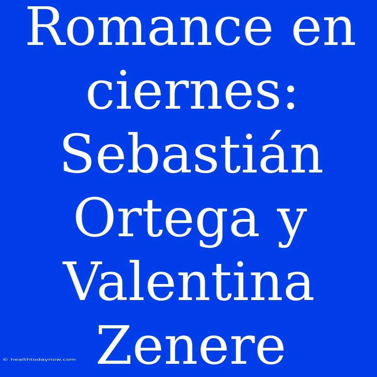 Romance En Ciernes: Sebastián Ortega Y Valentina Zenere