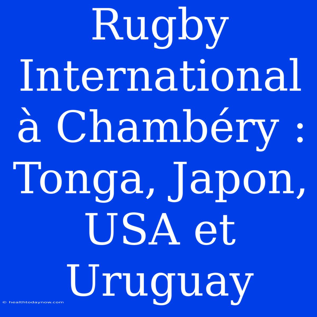 Rugby International À Chambéry : Tonga, Japon, USA Et Uruguay