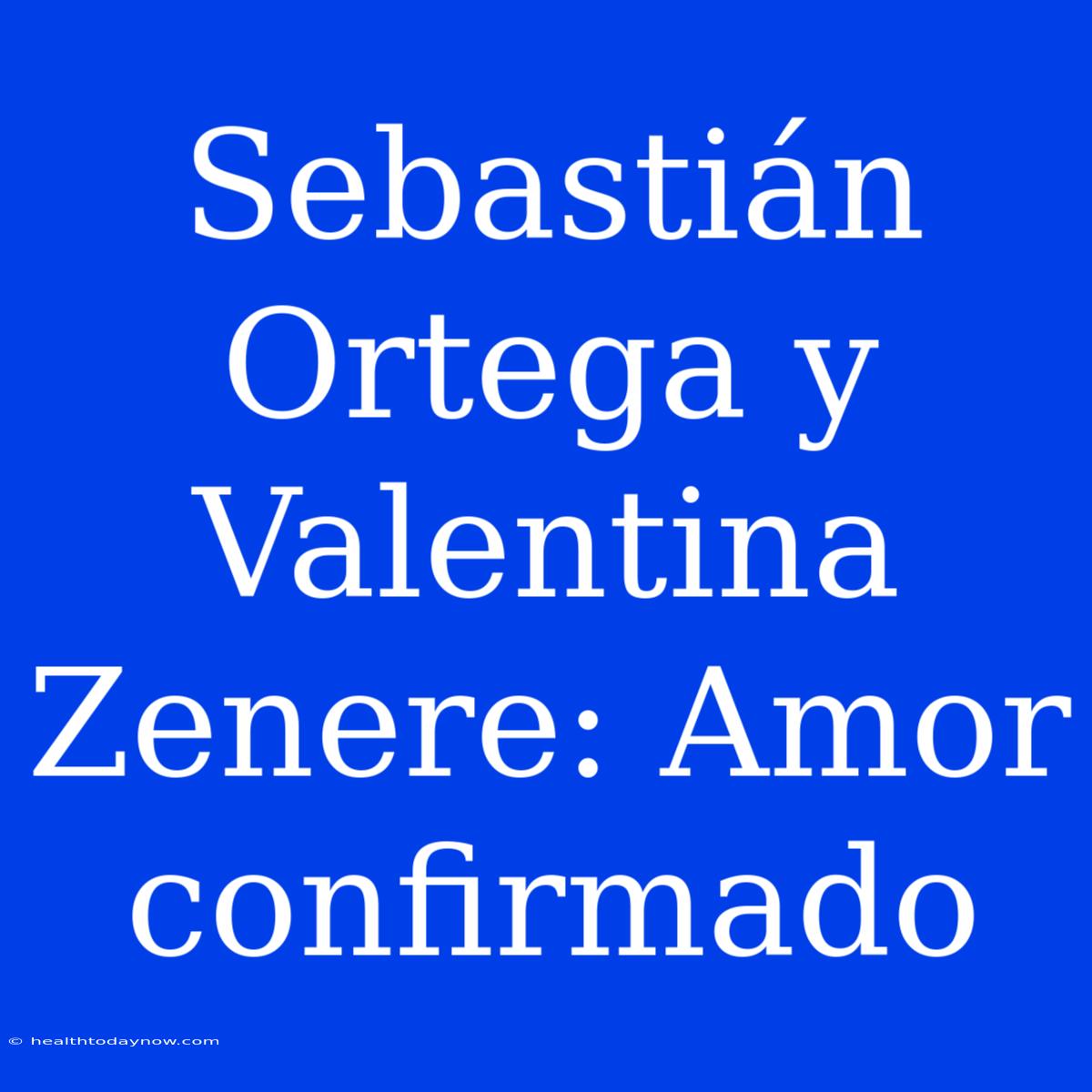 Sebastián Ortega Y Valentina Zenere: Amor Confirmado