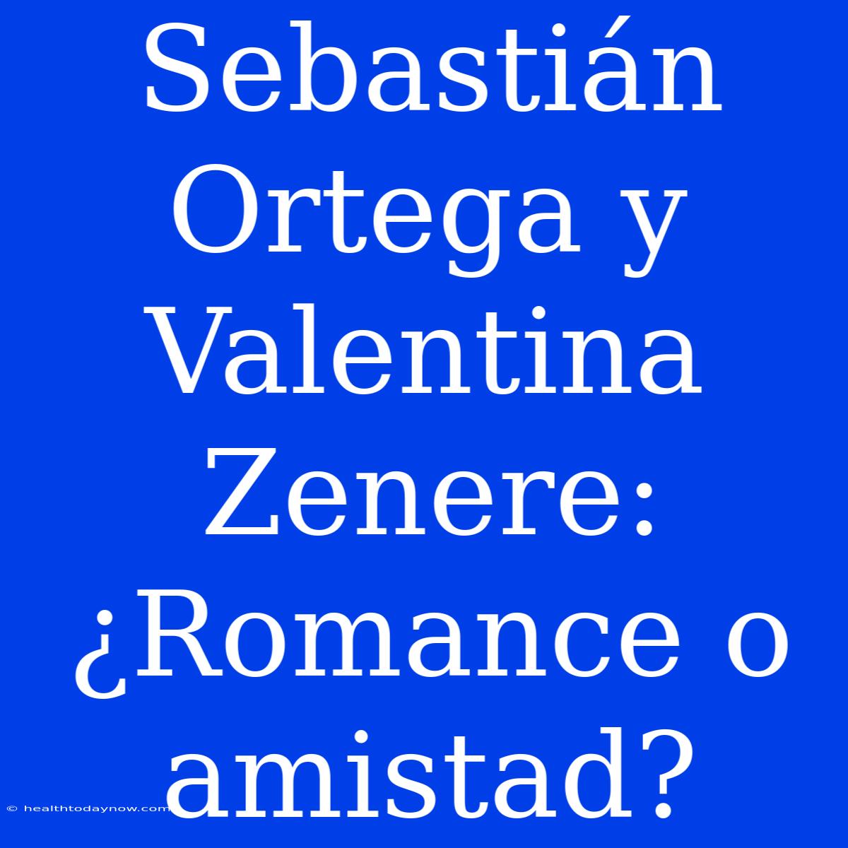 Sebastián Ortega Y Valentina Zenere: ¿Romance O Amistad?