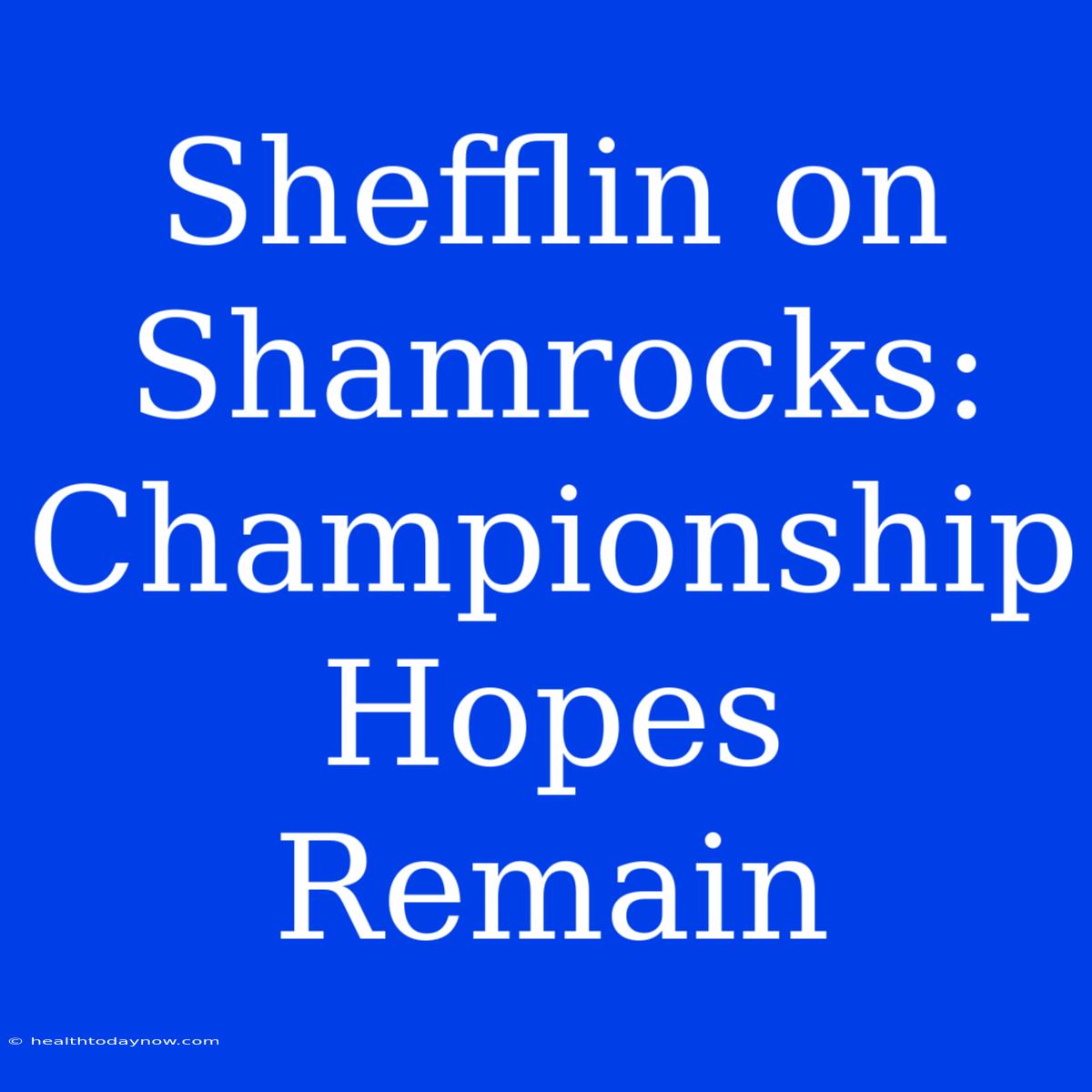 Shefflin On Shamrocks: Championship Hopes Remain