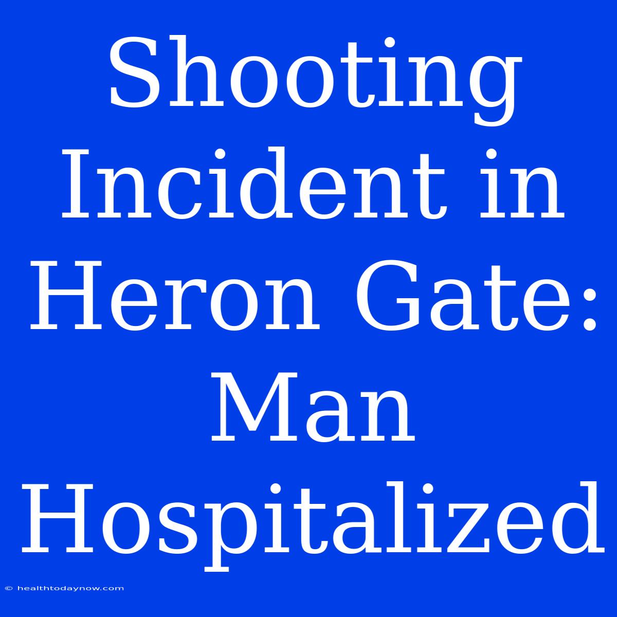 Shooting Incident In Heron Gate: Man Hospitalized