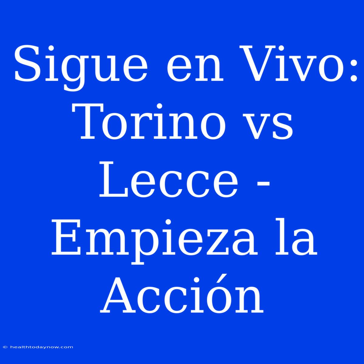 Sigue En Vivo: Torino Vs Lecce - Empieza La Acción 