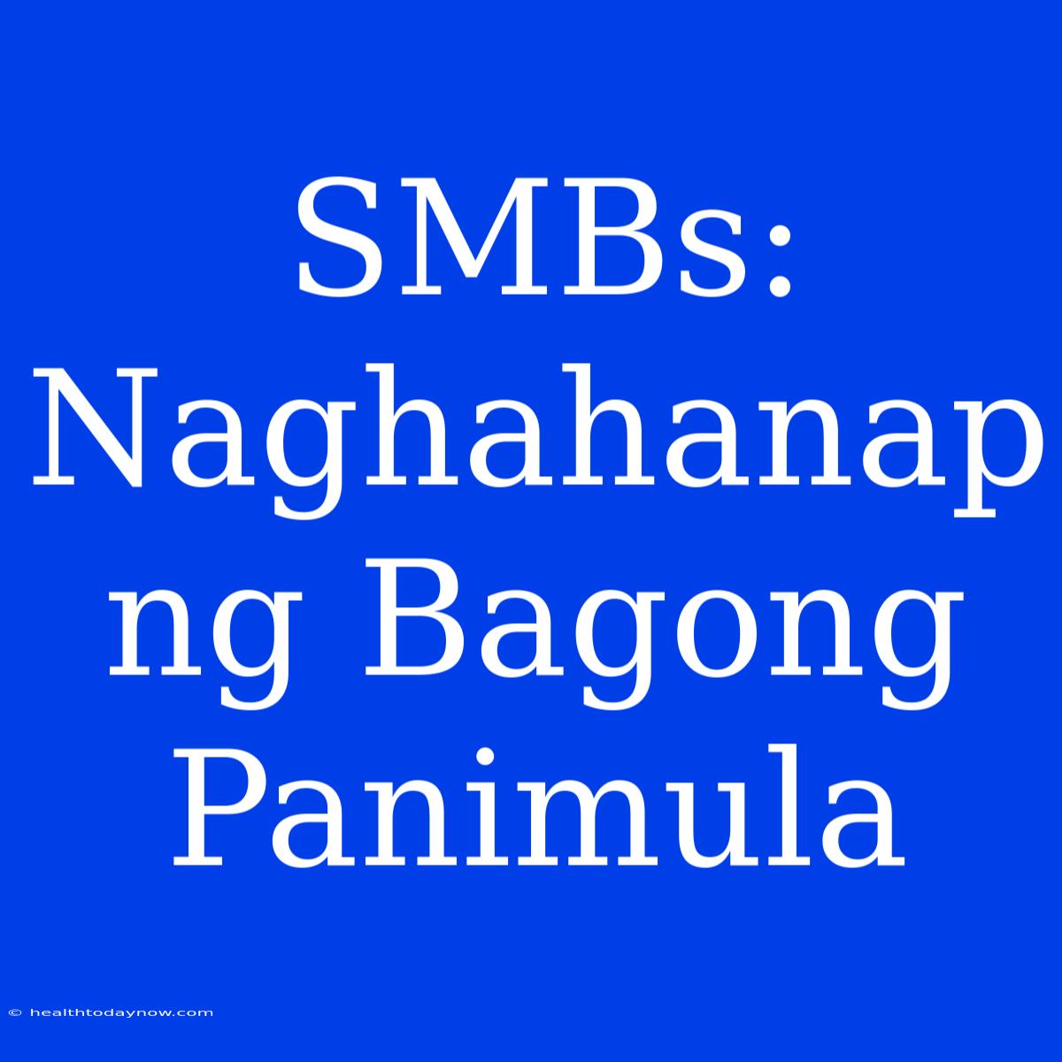 SMBs: Naghahanap Ng Bagong Panimula